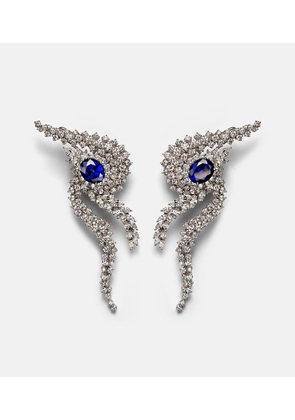 Yeprem 18kt white gold earrings with diamonds and sapphires