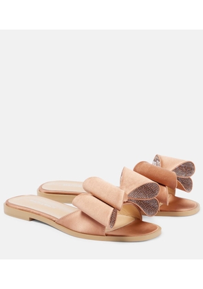 Mach & Mach Le Cadeau Double Bow satin slides