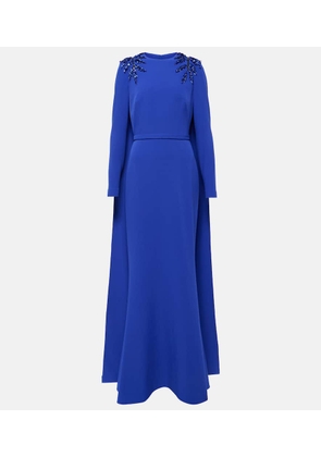 Safiyaa Ginevra embellished caped gown