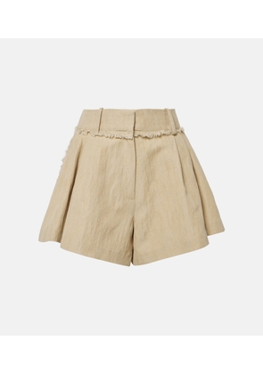 Rabanne Fringed high-rise cotton-blend shorts