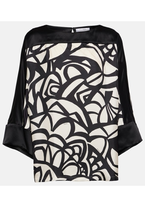 Max Mara Quaglia printed silk satin top