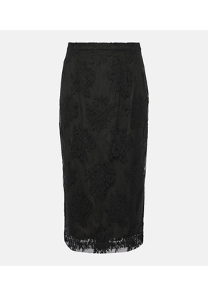 Dolce&Gabbana Cotton and lace midi skirt