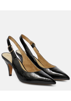 Khaite River crinkled leather slingback pumps