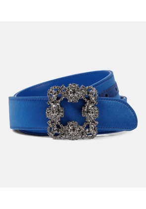 Manolo Blahnik Embellished satin belt