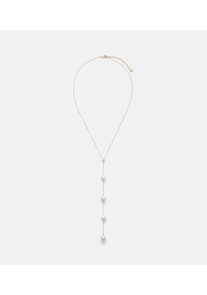 Mateo 14kt gold necklace with diamonds and pearls