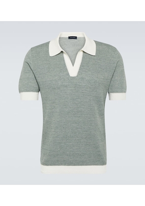 Thom Sweeney Cotton and linen polo shirt