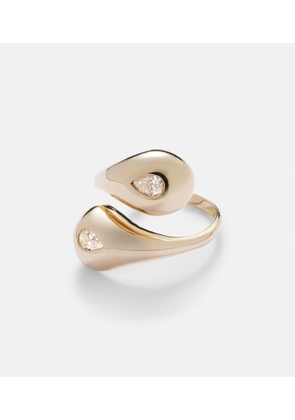 Mateo Water Droplet 14kt gold ring with diamonds
