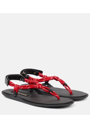 Miu Miu Riviere leather-trimmed thong sandals