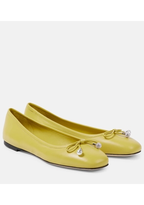 Jimmy Choo Elme bow-detail leather ballet flats