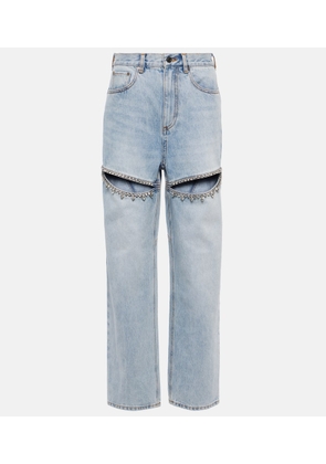 Area Crystal-embellished straight jeans