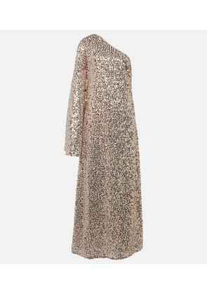 Rotate Sequined one-shoulder maxi dress
