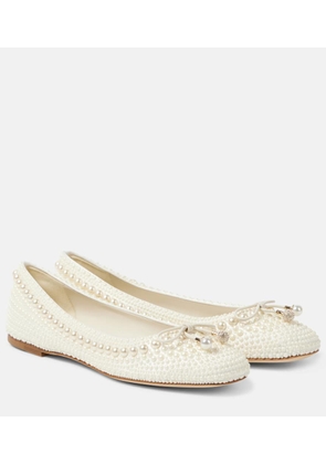 Jimmy Choo Elme embellished satin ballet flats