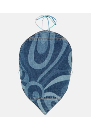 Pucci Marmo halterneck denim top