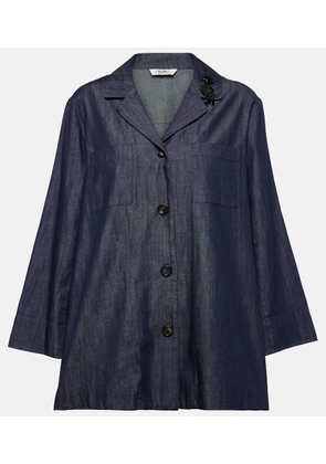 'S Max Mara Embellished cotton denim top