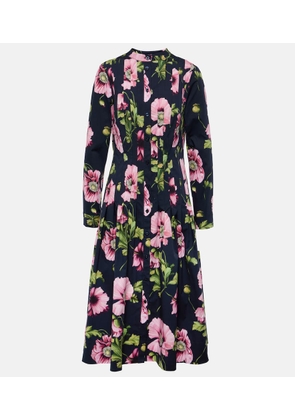 Oscar de la Renta Floral cotton-blend midi dress