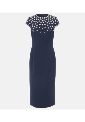 Oscar de la Renta Embellished wool-blend midi dress
