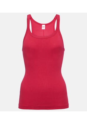 Re/Done Ribbed-knit cotton jersey tank top