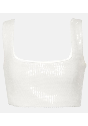 Galvan Bridal Beating Heart sequined crop top