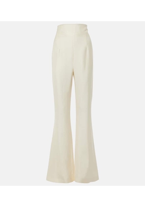 Galvan High-rise satin flared pants