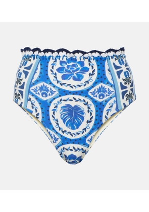 Farm Rio Tile Dream high-rise bikini bottoms