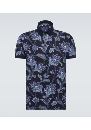Etro Printed cotton pique polo shirt