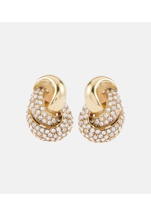 Oscar de la Renta Love Knot 2.0 embellished clip-on earrings