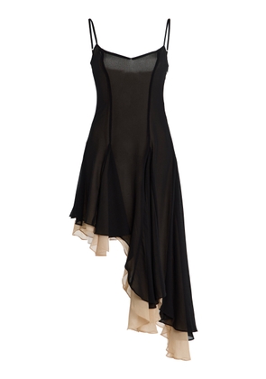 Arcina Ori Dana Asymmetric Georgette Mini Dress - Moda Operandi