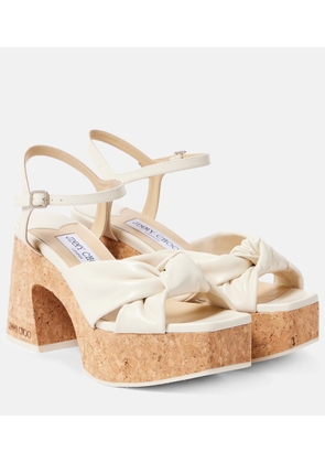 Jimmy Choo Heloise 95 leather platform sandals