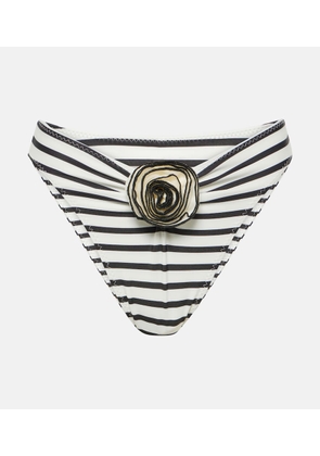 Same Rose striped high-rise bikini bottoms