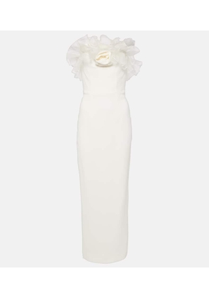 Alessandra Rich Organza-trimmed cady bustier gown