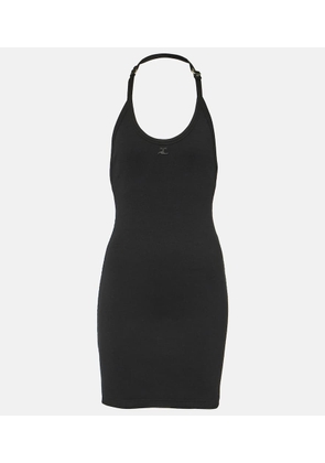 Courreges Ribbed-knit cotton-blend jersey minidress