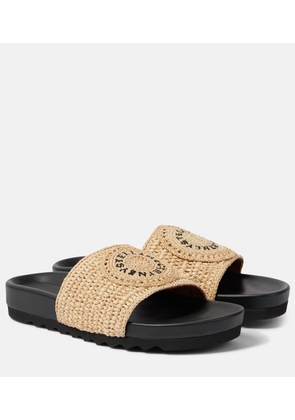 Stella McCartney Elyse logo raffia slides