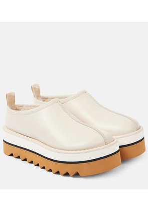 Stella McCartney Sneak-Elyse faux fur-lined faux leather mules