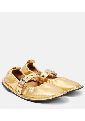 Stella McCartney Falabella metallic Mary Jane flats