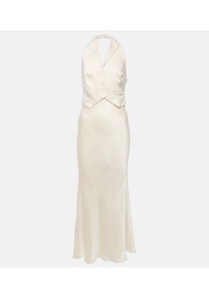 Rixo Bridal Estella open-back silk midi dress