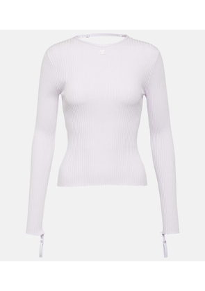 Courreges Logo cutout ribbed-knit top