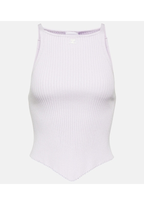 Courreges Logo ribbed-knit tank top