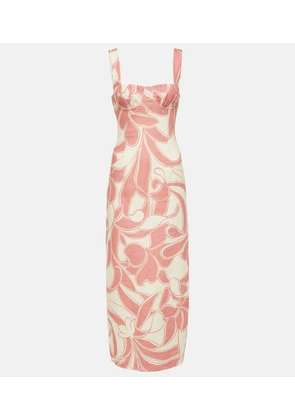 SIR Belletto printed linen midi dress