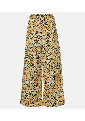 Marni Printed cotton wide-leg pants