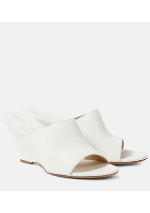 Khaite Marion leather wedge mules