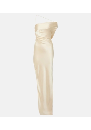 The Sei Asymmetric silk satin gown