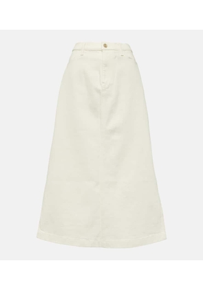 7 For All Mankind High-rise denim midi skirt