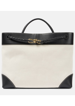 Bottega Veneta Andiamo Large leather-trimmed canvas tote bag