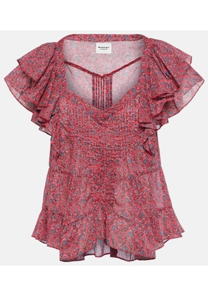 Marant Etoile Madrana ruffled printed cotton top