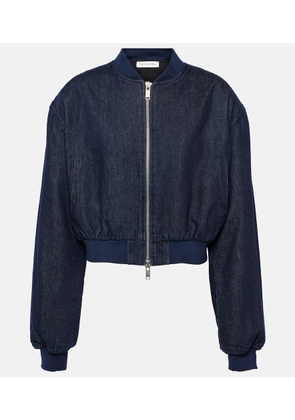 The Frankie Shop Micky cropped denim bomber jacket