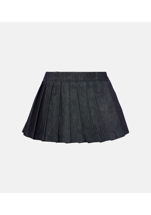 The Frankie Shop Blake pleated denim miniskirt
