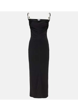Bottega Veneta Embellished ruched crepe maxi dress