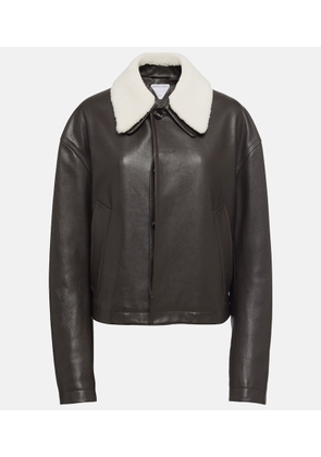 Bottega Veneta Shearling-trimmed leather jacket