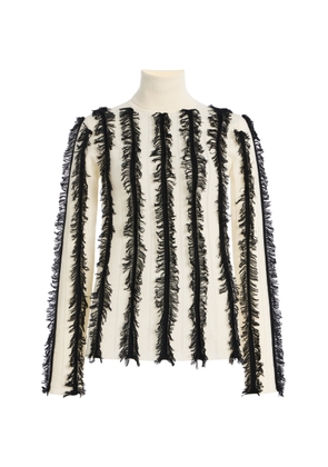ZANKOV Nico Fringed Wool Turtleneck Sweater - Moda Operandi