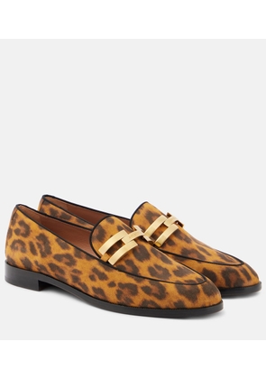 Aquazzura Brandi leopard-print leather loafers